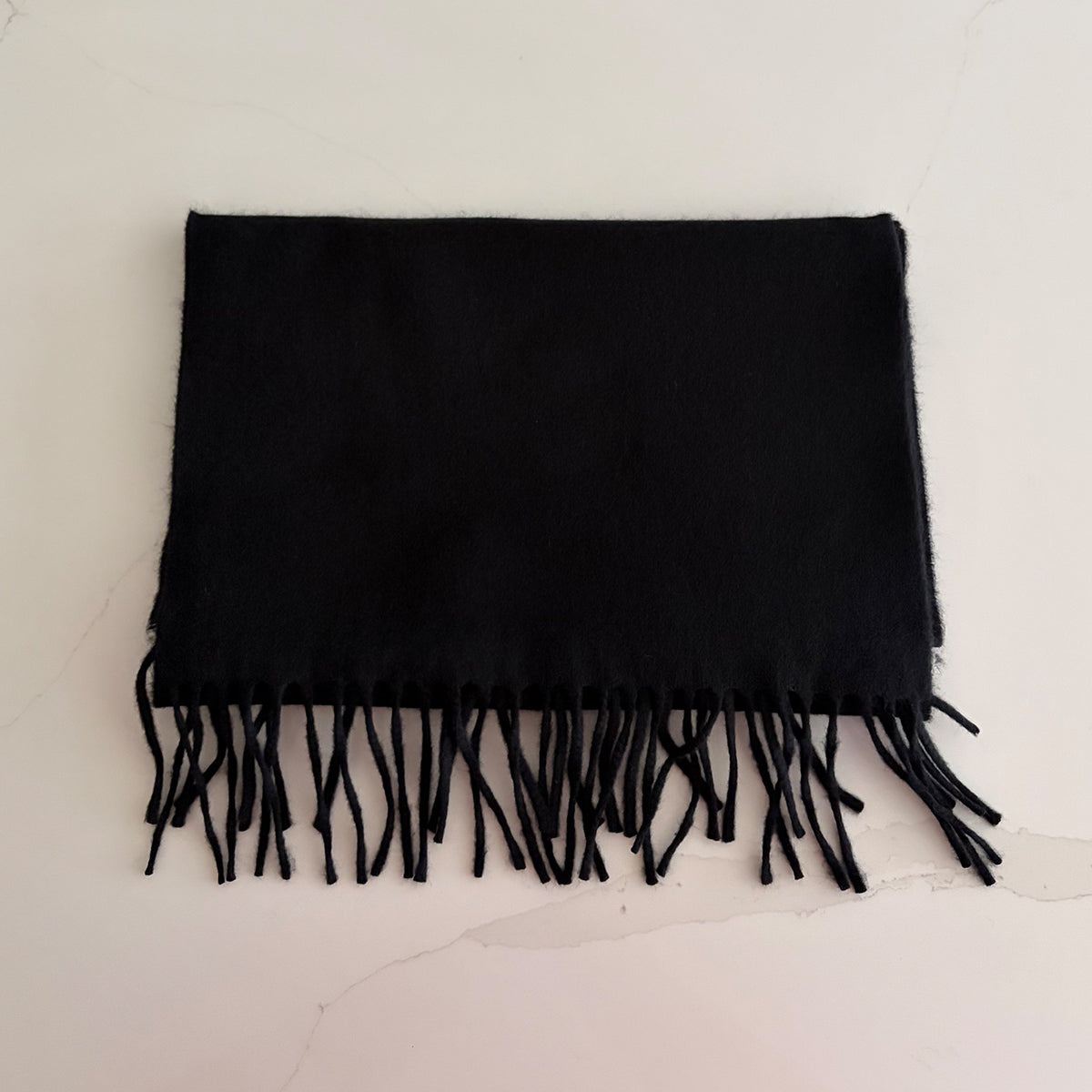 Woven Black Cashmere Scarf