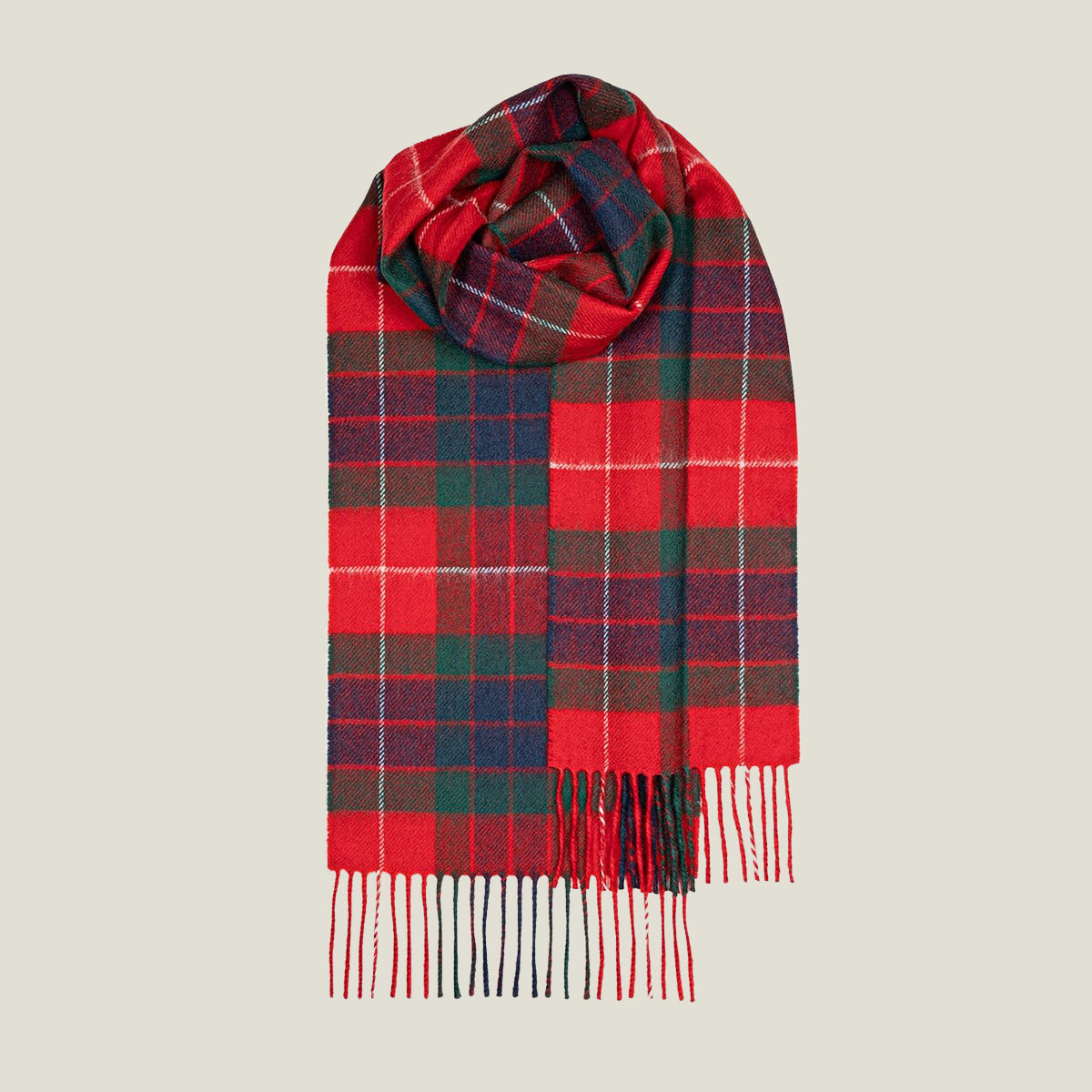 Fraser Red Modern Tartan Lochcarron Lambswool Scarf