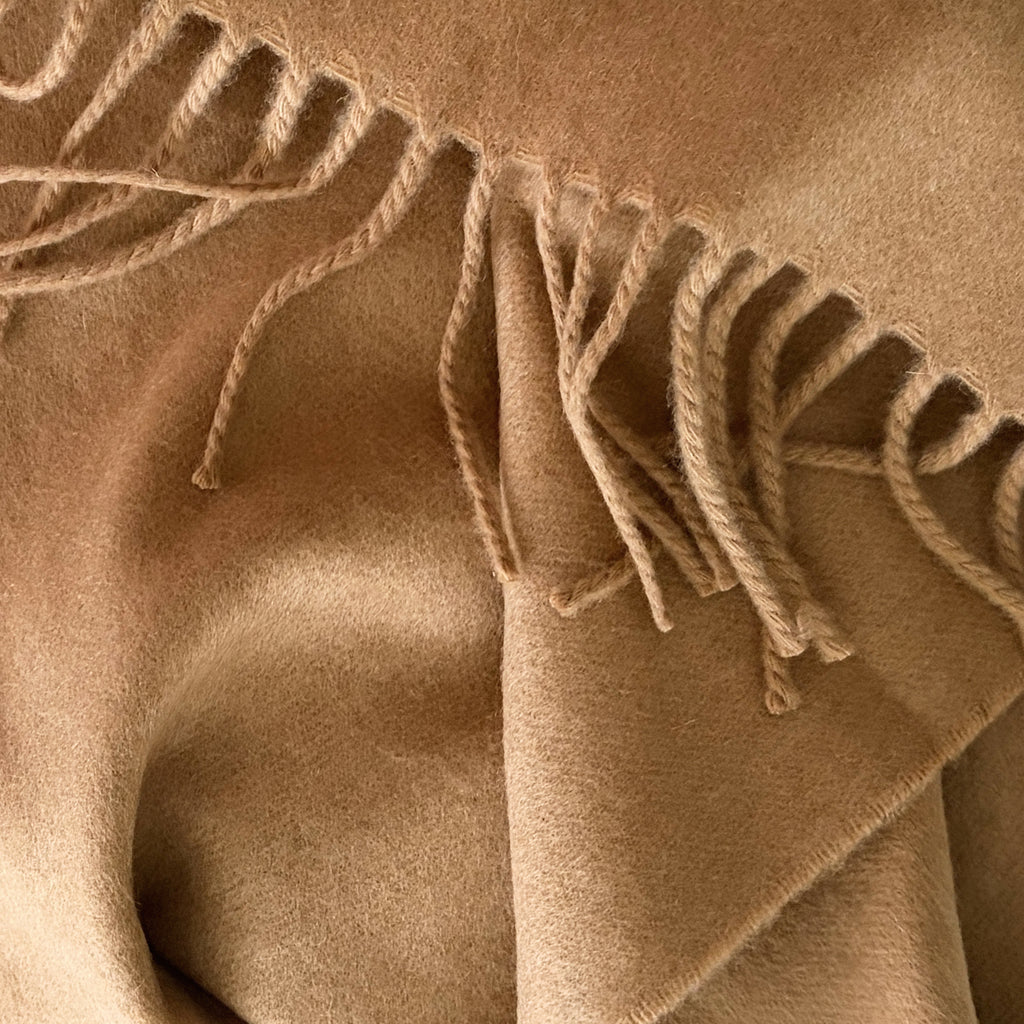 Woven Light Camel Cashmere Scarf