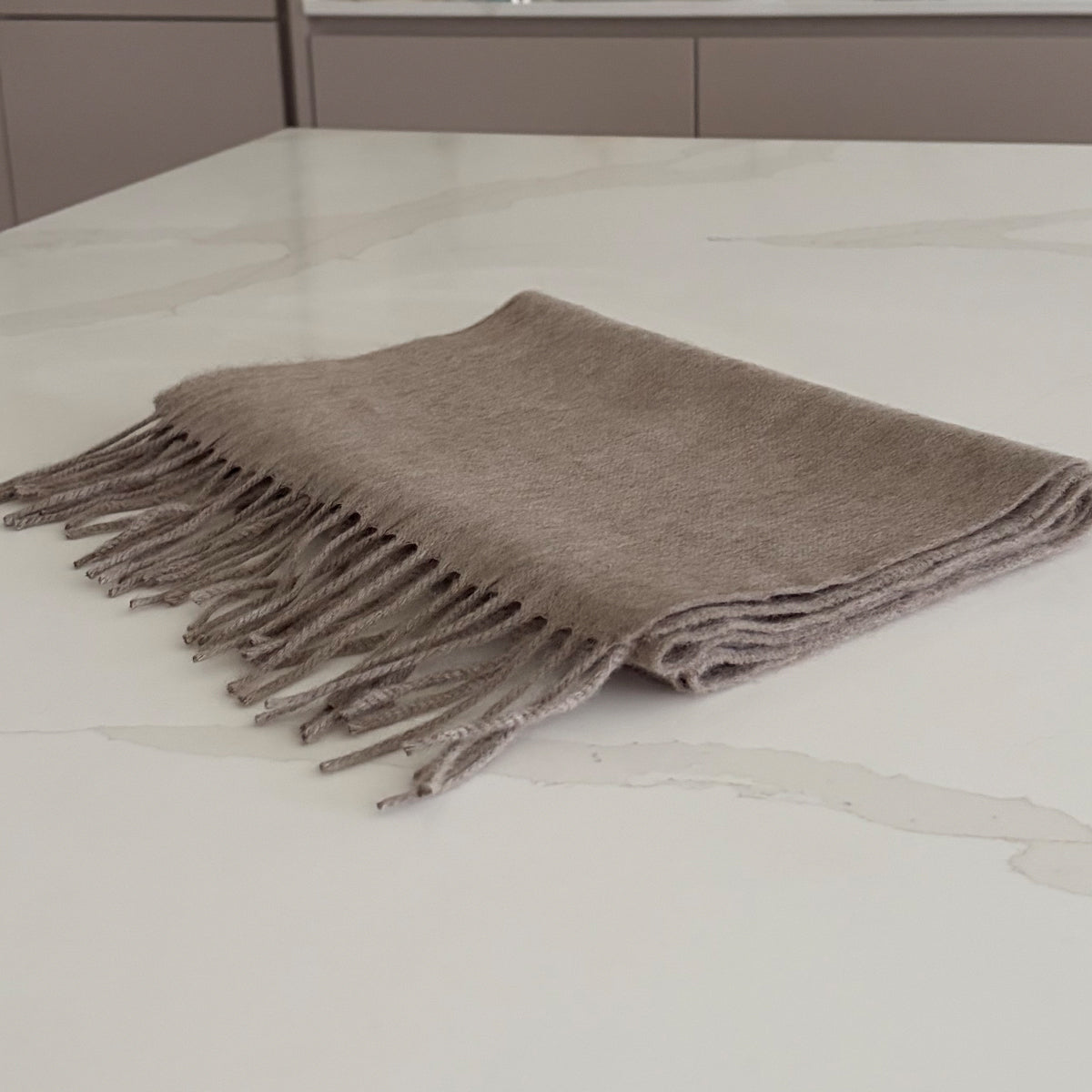 Woven Mushroom Cashmere Scarf
