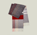 Grey & Red Block Stripe Cashmere Scarf