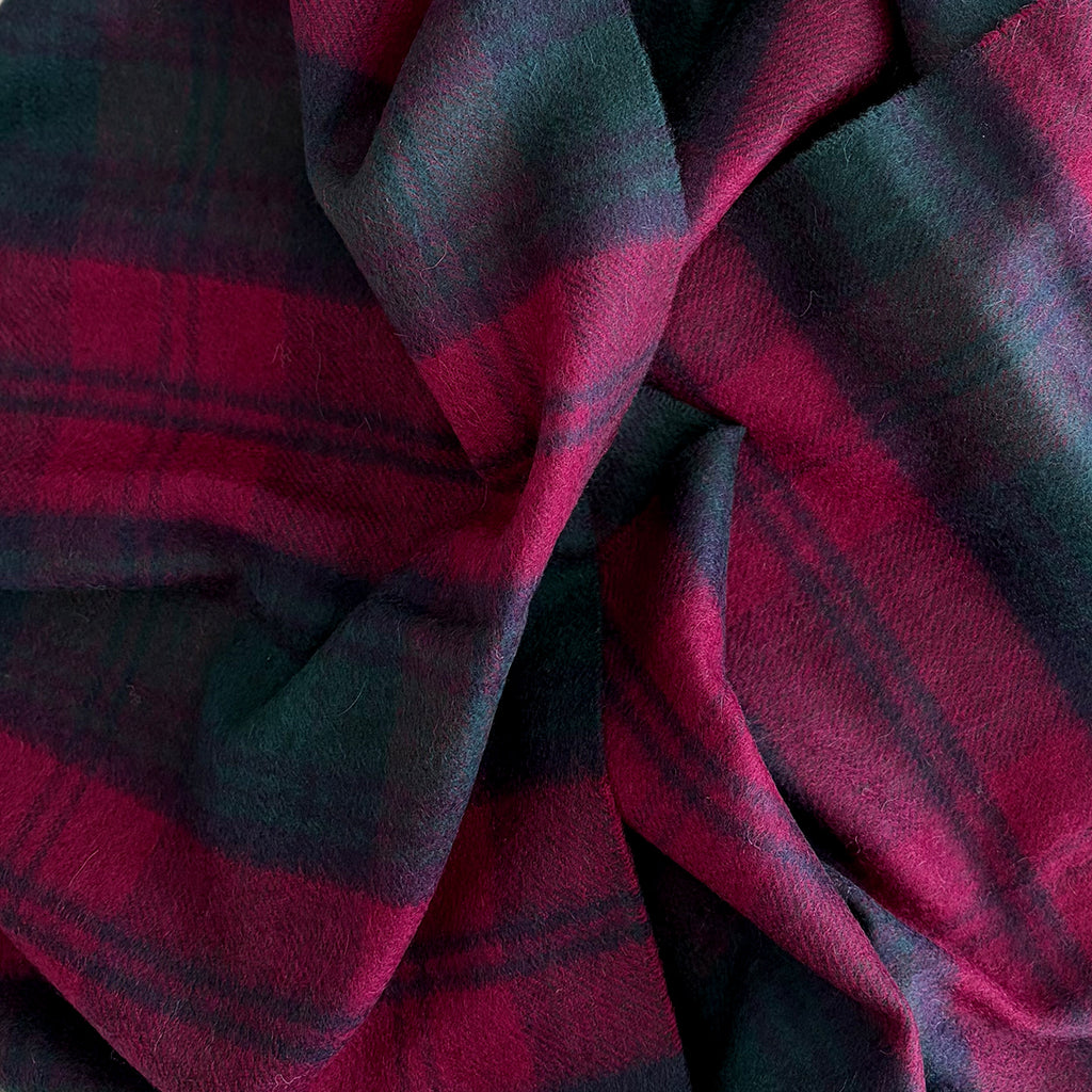 Red & Green Check Cashmere Scarf