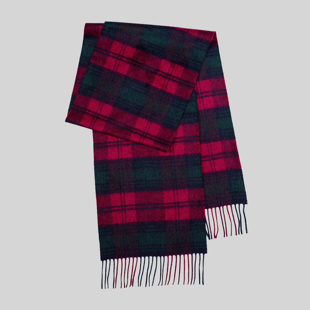 Red & Green Check Cashmere Scarf
