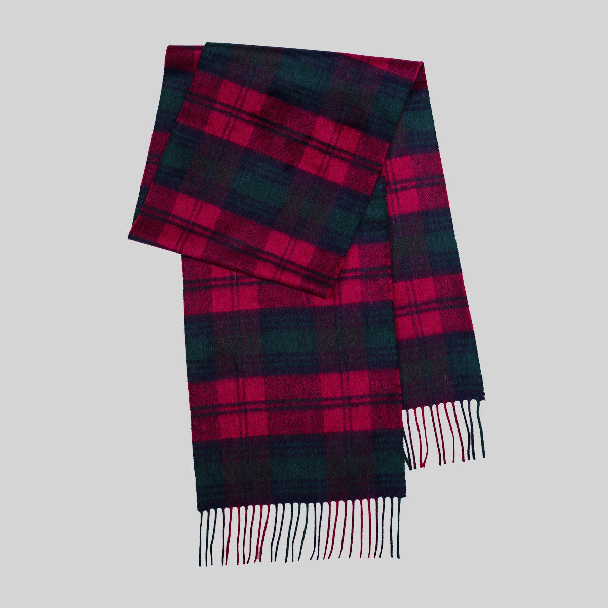 Red & Green Check Cashmere Scarf