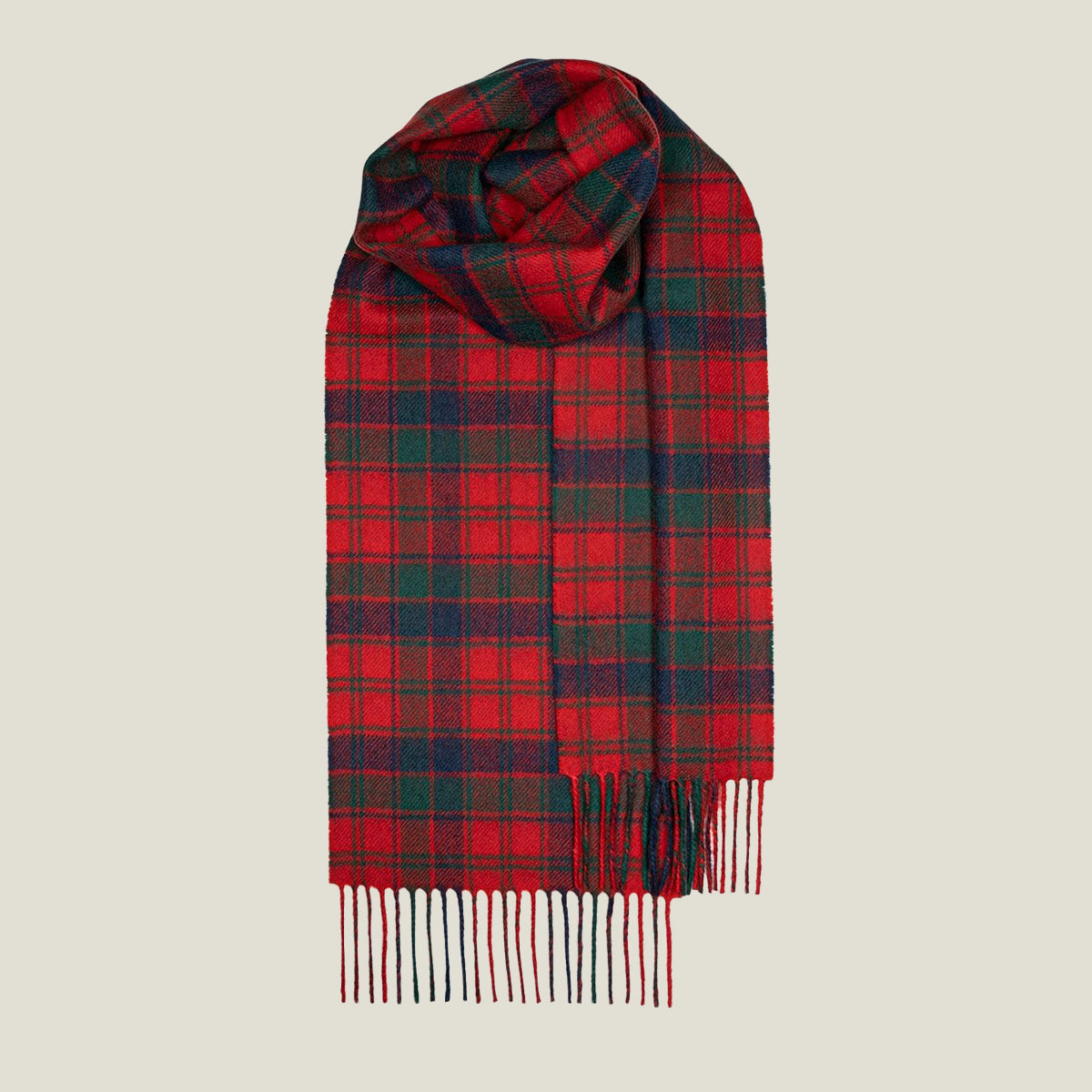 Robertson Red Modern Tartan Lochcarron Lambswool Scarf