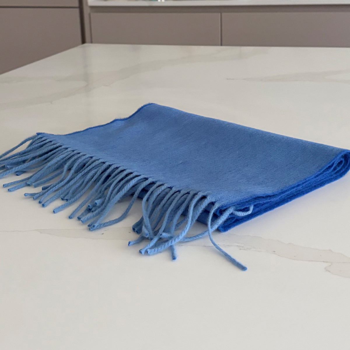 Woven Two Tone Blue Cashmere Scarf
