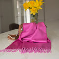 Woven Two Tone Pink Cashmere Scarf